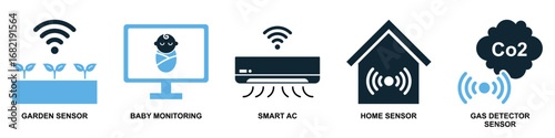 Set internet of things icon vector for smart devices, interconnected networks, and data exchange. Useful for illustrating automated homes, future technology, and IoT solutions.