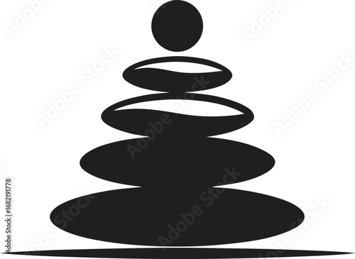 Vector Silhouette of a Stack of Perfectly Balanced Stones