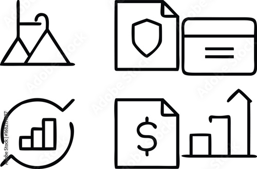 line-art-icons-for-business-risks-including-loss-g