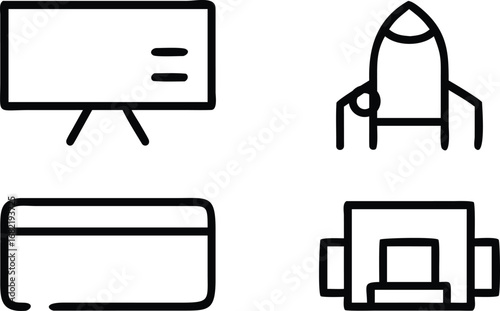line-icons-for-startup-essentials-such-as-laptop