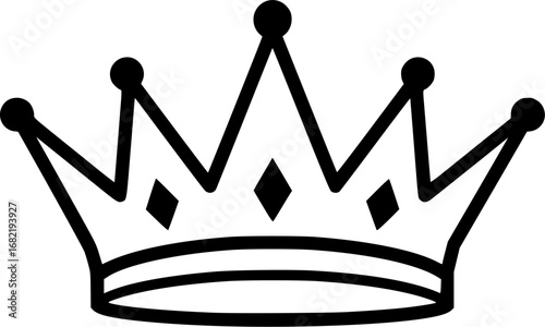 crown icon line art vector illustration

