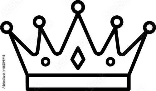 crown icon line art vector illustration
