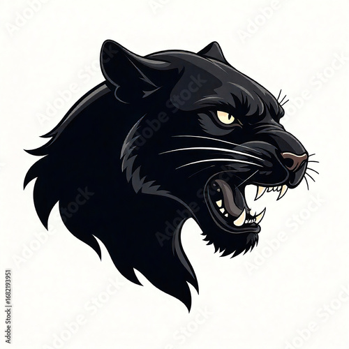 panther  head tattoo logo