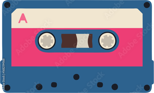 Retro Vibes A Nostalgic Illustration of a Classic Audio Cassette Tape Design