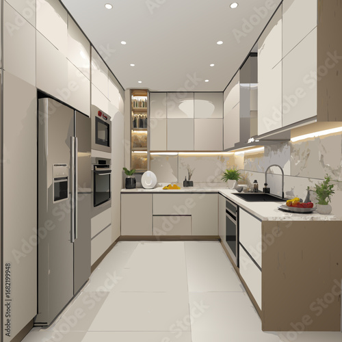 Modern kitchen renovation featuring sleek cabinetry, stainless steel appliances, and elegant marble countertops creating a bright, inviting culinary space.
