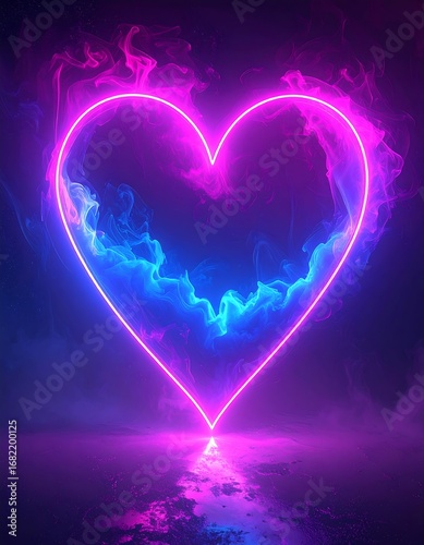 Wallpaper Mural Heart-shaped neon light display Torontodigital.ca