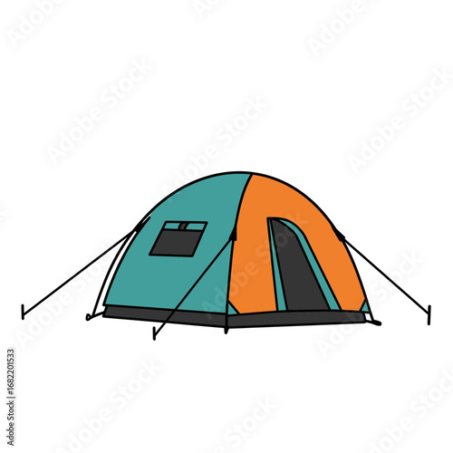Camping Dome Tent Illustration – Outdoor Adventure Shelter Design