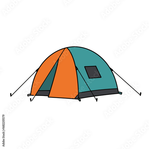 Camping Dome Tent Illustration – Outdoor Adventure Shelter Design