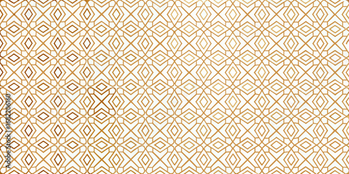 Elegant gold geometric pattern with repeating diamond shapes on a white background