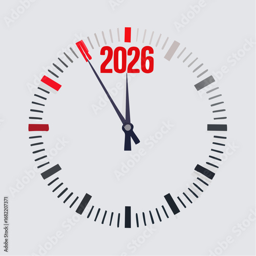 2026 Countdown Clock. A modern digital clock face showing a countdown to the New Year, with "2026" prominently displayed.
