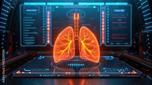 AI threats in healthcare systems glow across digital lungs, medical data, security risk and privacy concern surge, clinical workflow under pressure