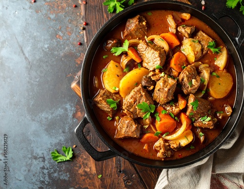 Wallpaper Mural Hearty beef stew in a cast iron pot Torontodigital.ca