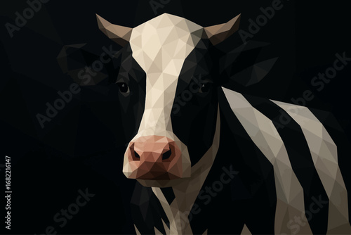 Low-poly styled of a cow