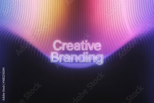Creative branding concept with colorful gradient background