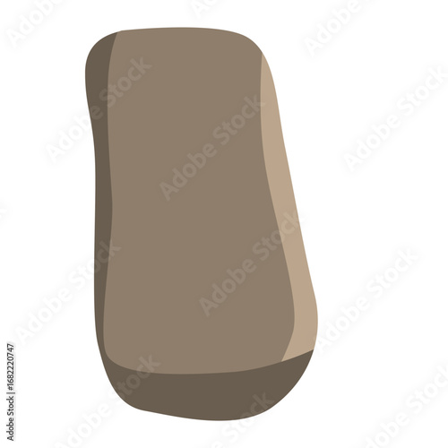 2d illustration tall brown stone block with abstract flat surface isolated on white background, perfect for eco projects, geology design, outdoor landscape, and environment.
