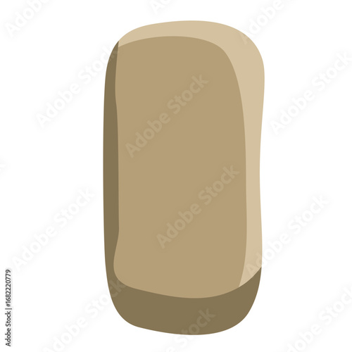 2d illustration upright beige stone block isolated on white background, simple geology element suitable for eco design, nature scenery, outdoor landscape, and environment.

