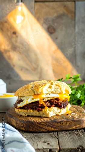 Wallpaper Mural Hearty sandwich with egg and filling Torontodigital.ca