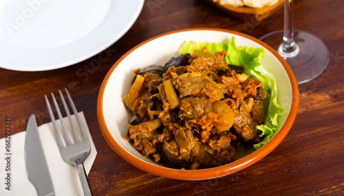 Wallpaper Mural Hearty stew garnished with lettuce Torontodigital.ca