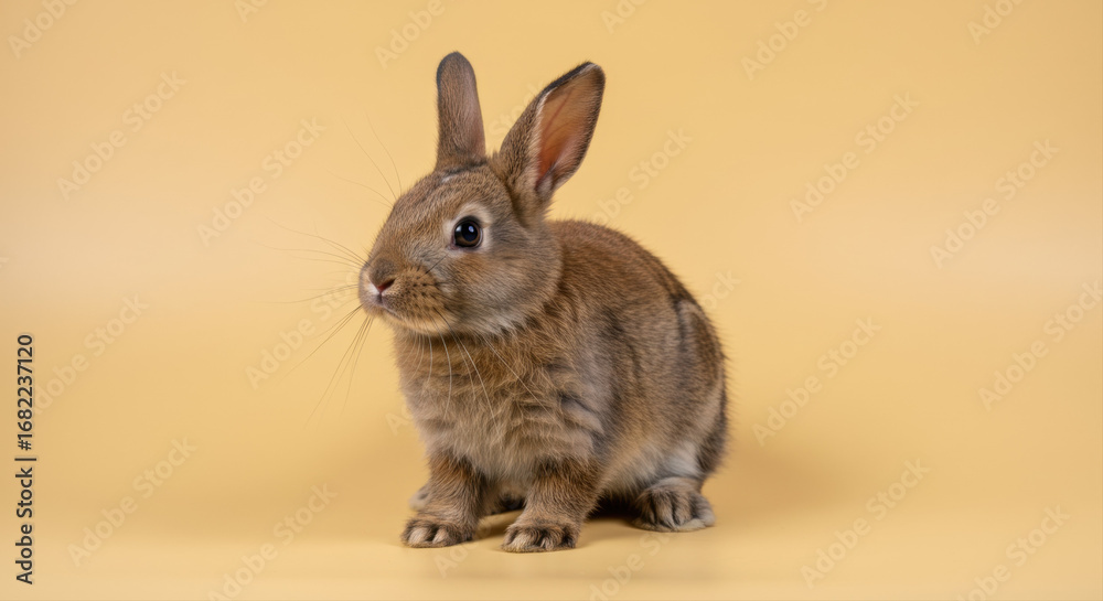 Obraz premium Small brown rabbit studio shot