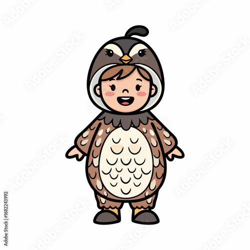 Child in Quail Costume for Halloween or Themed Events.