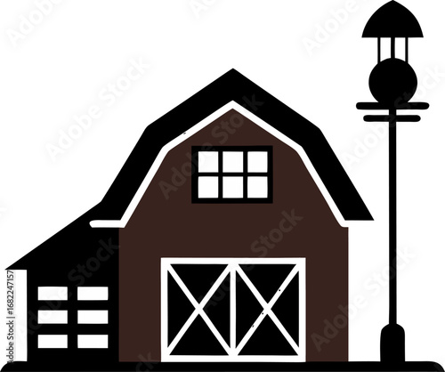 barn house or farm house icon vector