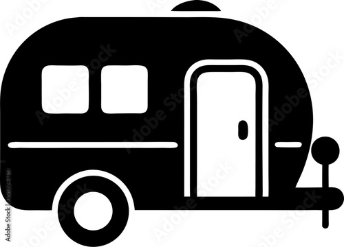 caravan icon silhouette icon 