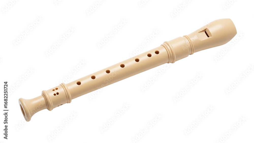 Naklejka premium Isolated recorder musical instrument wind instrument woodwind instrument for music class and education on transparent background