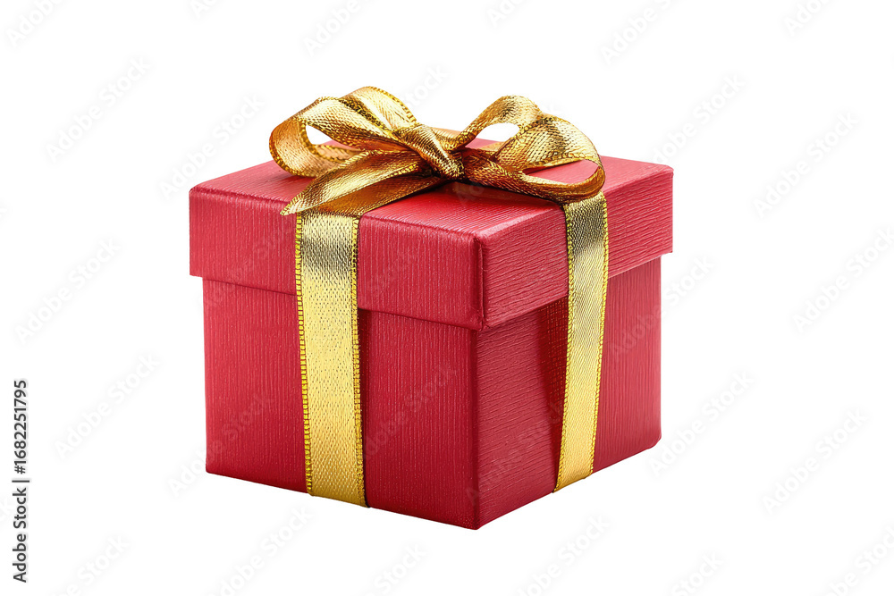 Obraz premium Red gift box with gold ribbon (2)