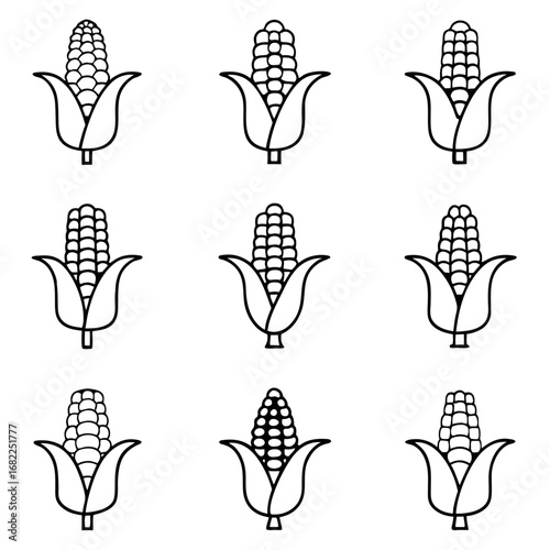 Seamless pattern of corn cobs, a versatile element for various design projects