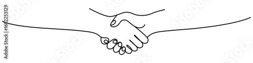 Handshake Vector Line Art Icon Shape Focusing business, agreement, communication, connection, cooperation, friendship