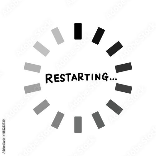 シンプルな手書き文字のRestartingアイコン