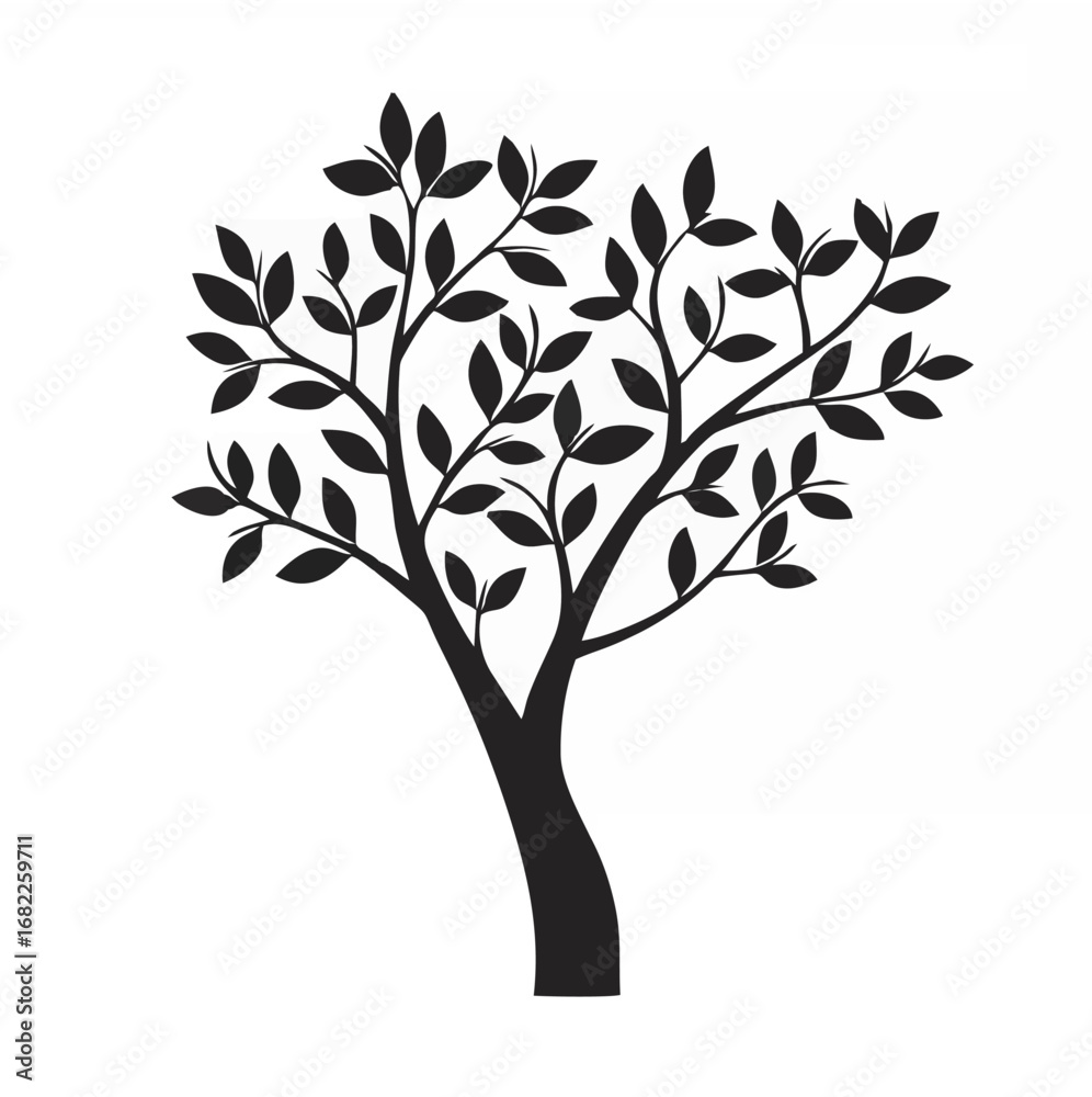 Obraz premium Black Tree and Leafs. Vector2...