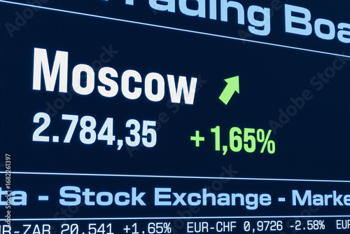 Canvas Print Moscow stock index moving up