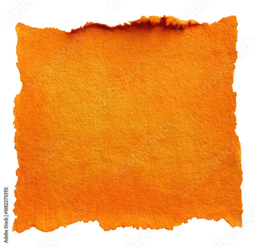 Orange square paper, ragged edges