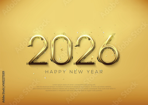 Golden new year 2026, thin, luxury and elegant premium vector background. Vector design for calendar designs, posters, greeting cards and social media posts.