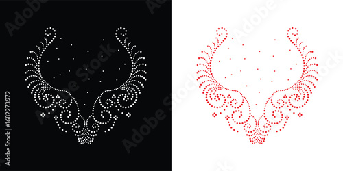 Crystal bling appique transfer rhinestone design, Casual Rhinestone template