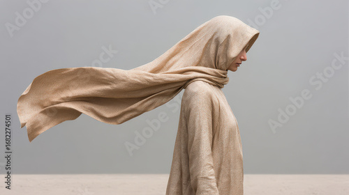 delicate fabric swaying gently in wind creating captivating dance of motion