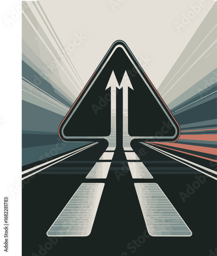 Abstract Road with Dual Arrows and Speed Lines