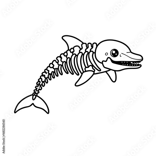 Dolphin Skeleton Drawing for Educational and Spooky Fun