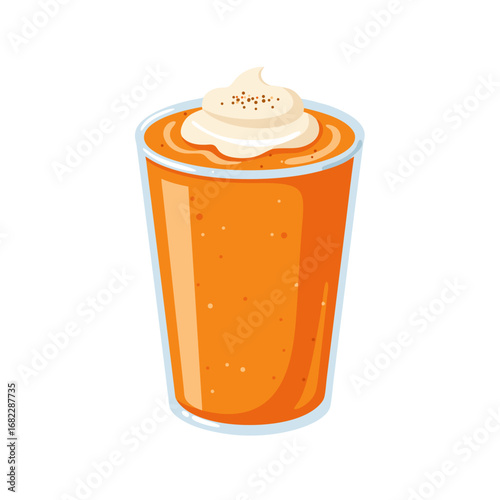 Vibrant Orange Smoothie Topped with Creamy Whipped Delight and Delicate Sprinkles