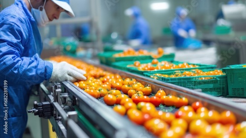 Tomato processing factory workers
