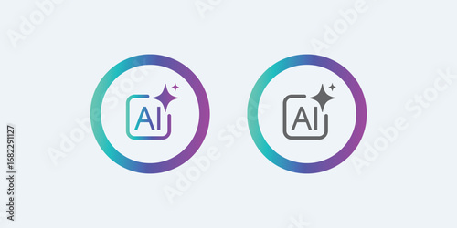 AI assistant icon button. Neumorphic bar. Artificial intelligence and Machine learning technology concept. AI enters by command prompt to generate ideas. Neumorphism style. Vector illustration.
