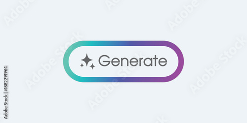 Generate AI button. Neumorphic bar. Artificial intelligence and Machine learning technology concept. AI enters by command prompt to generate ideas. Neumorphism style. Vector illustration.
