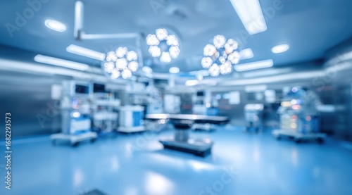 Blurry modern operating room interior