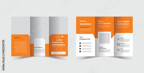 Trifold travel brochure template design