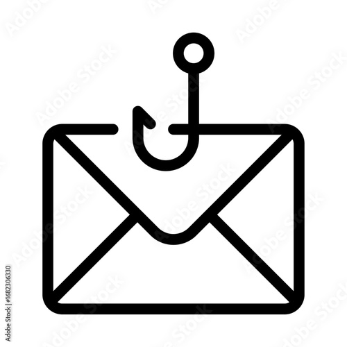 Email Scam Line Icon of Phishing Awareness Icon Set