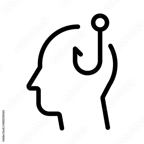 Mind Manipulation Line Icon of Phishing Awareness Icon Set