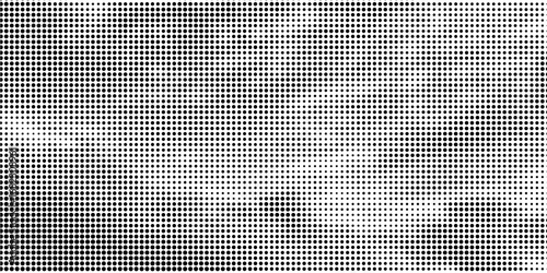 Halftone faded gradient texture. Grunge halftone grit background. White and black sand noise wallpaper. Retro pixilated vector backdrop. eps10