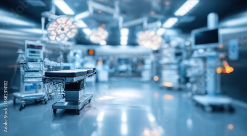 Blurred surgical operating room