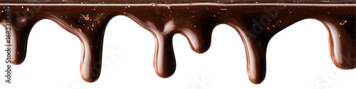 Melted chocolate dripping from a bar
